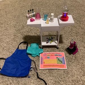 Our Generation science set with cart, microscope, apron, and more